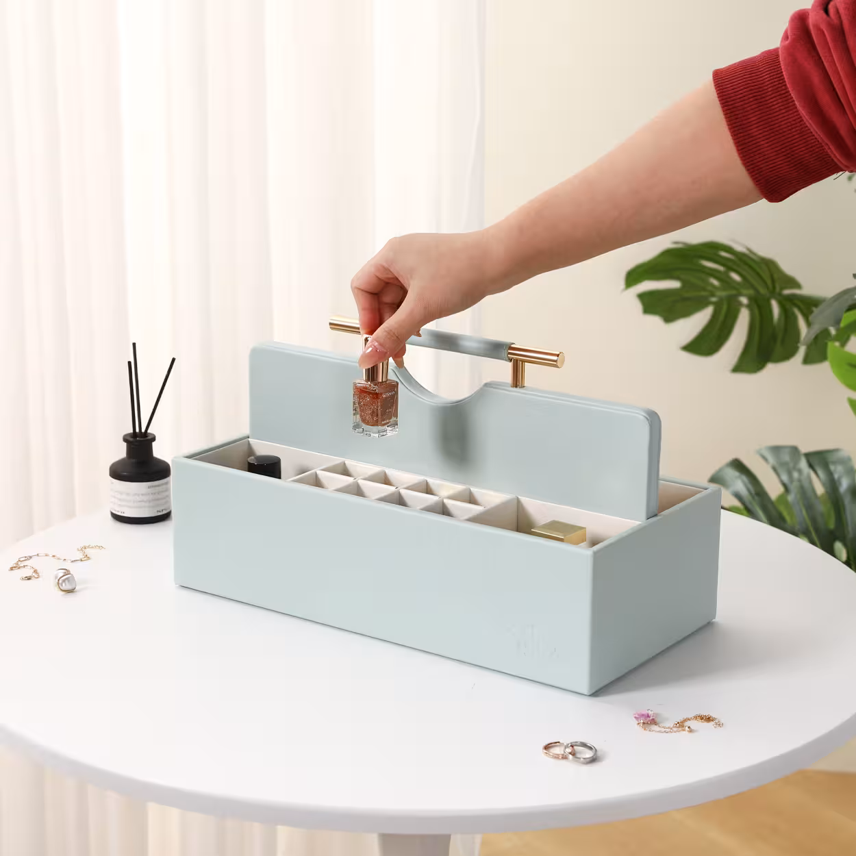 SortWithStyle Luxury Aqua Skincare Organizer Real Size